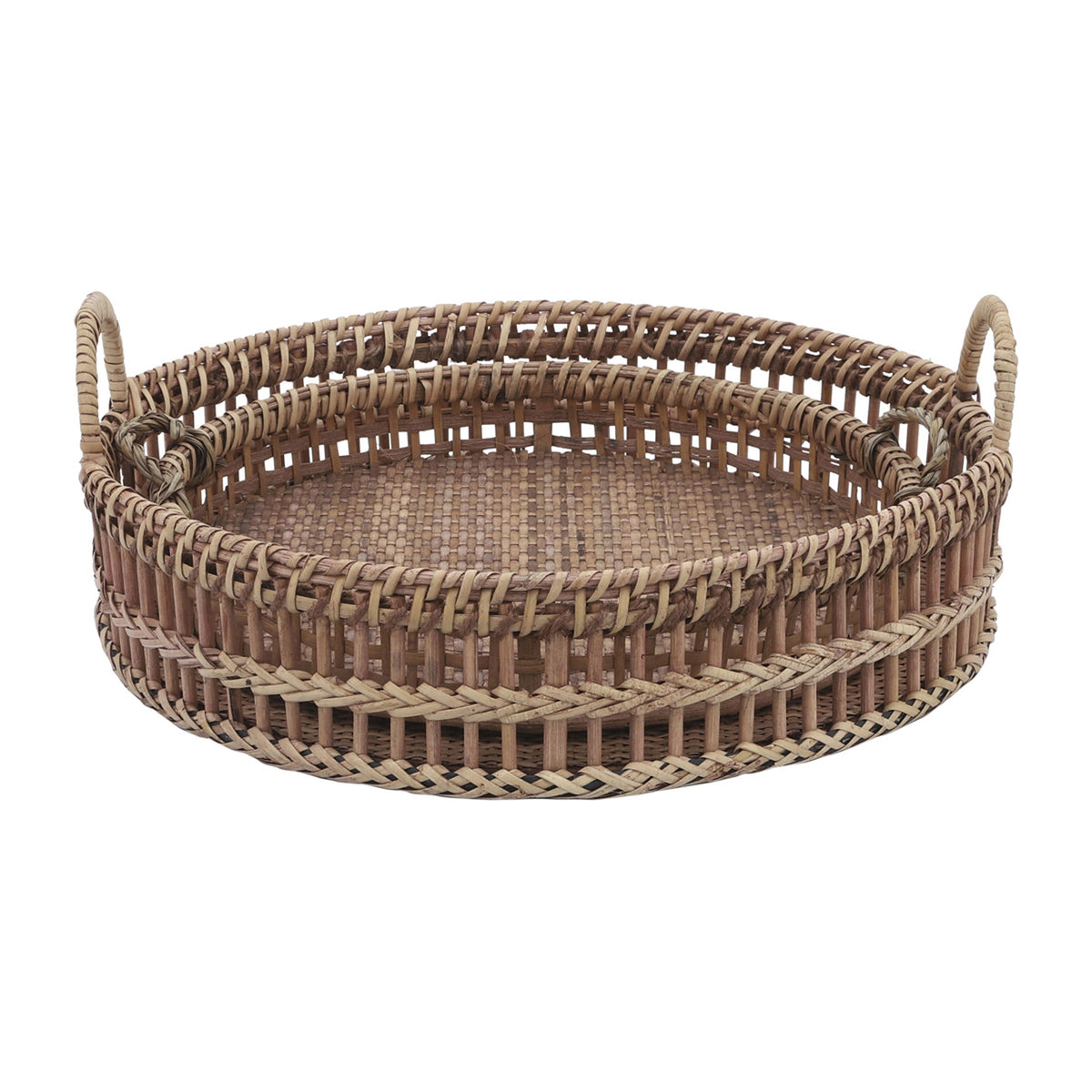 12" / 14" Rattan Trays (Set of 2) - Natural
