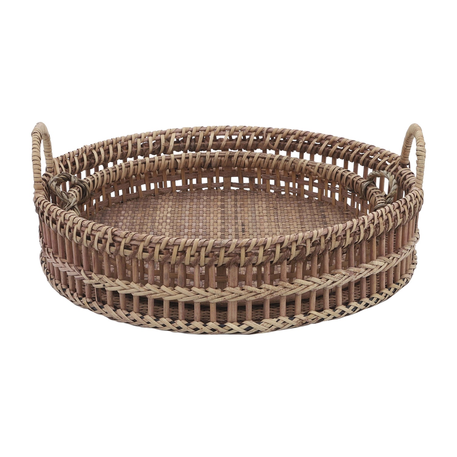 12" / 14" Rattan Trays (Set of 2) - Natural
