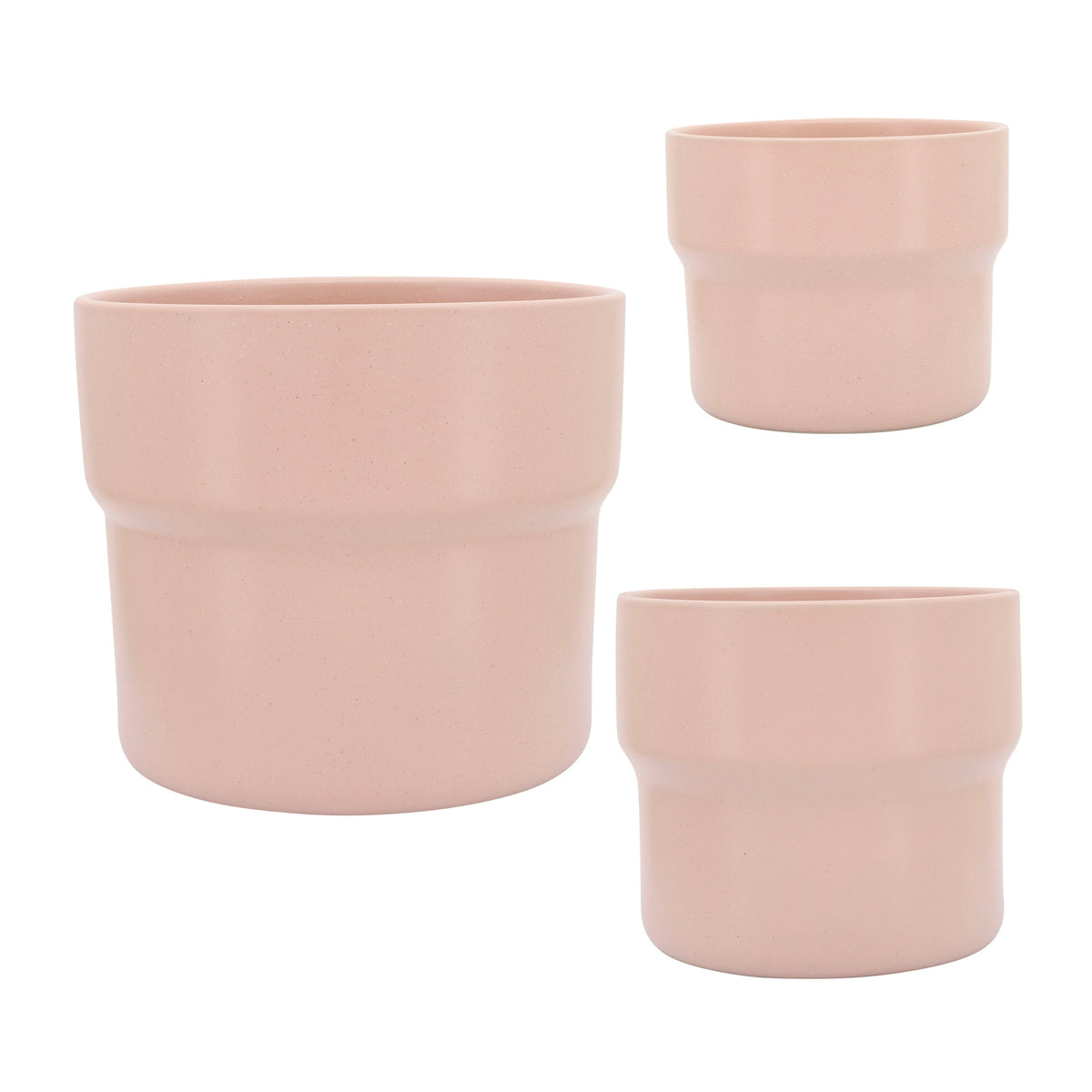 7" / 9" / 10" Ceramic Mushroom Planters (Set of 3) - Blush