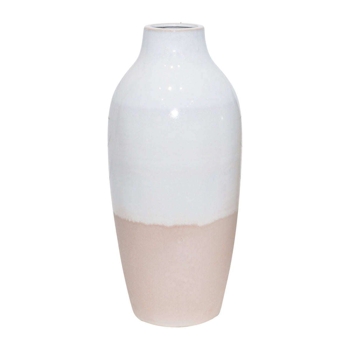 Clay 19" 2-Tone Reactive Vase - Ivory