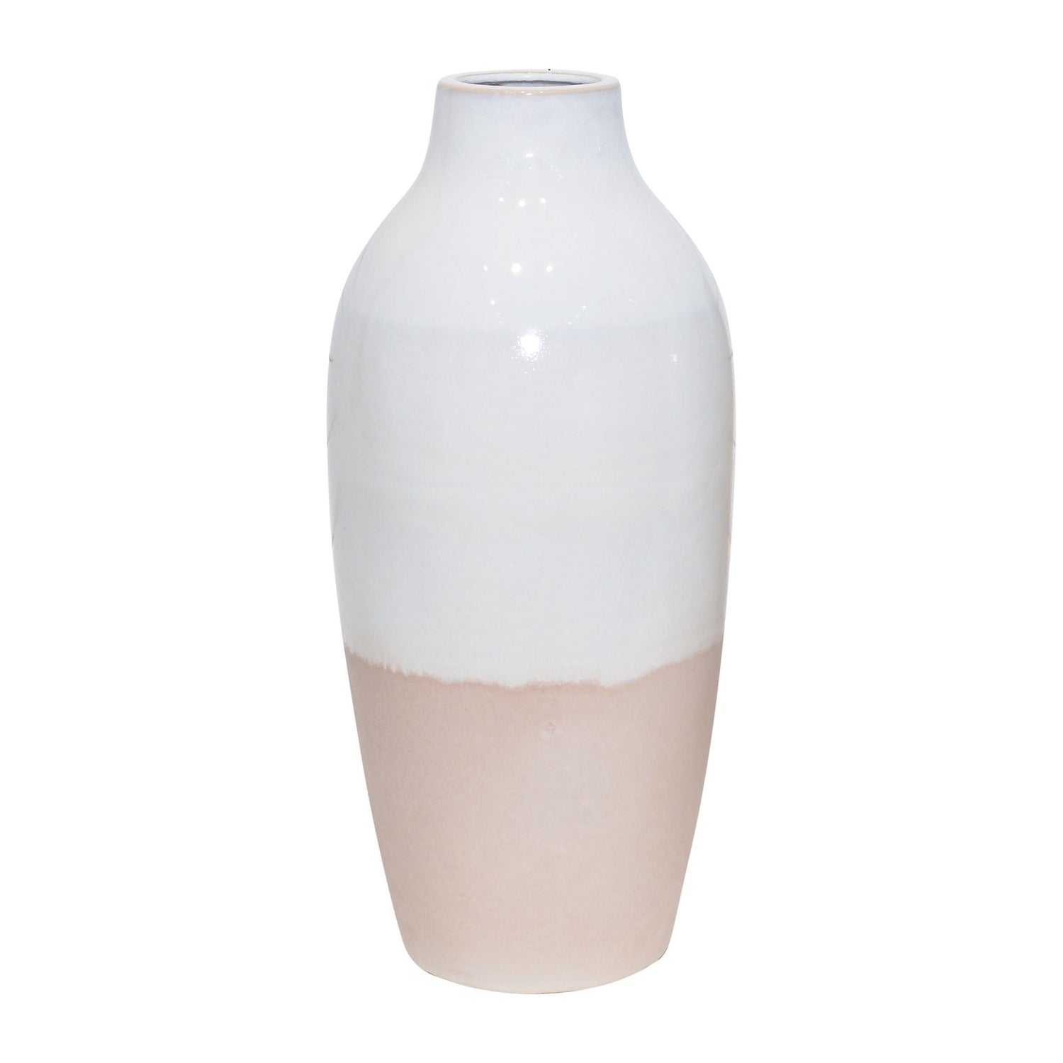 Clay 19" 2-Tone Reactive Vase - Ivory