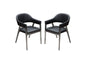 Adele Set of Two Dining/Accent Chairs in Black Leatherette w/ Brushed Stainless Steel Leg by Diamond Sofa