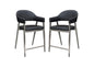 Adele Set of Two Counter Height Chairs in Black Leatherette w/ Brushed Stainless Steel Leg by Diamond Sofa
