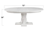 AG-638-072TB Sunset Trading Dover 54-72" Oval Expandable Pedestal Dining Table | White Dove Wood