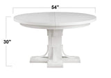 AG-638-072TB Sunset Trading Dover 54-72" Oval Expandable Pedestal Dining Table | White Dove Wood