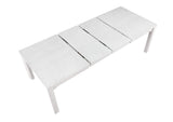 AG-638-096 Sunset Trading Dover 60-78-96" Rectangular Expandable Dining Table | White Dove Wood | Seats