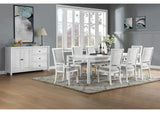 AG-638-096 Sunset Trading Dover 60-78-96" Rectangular Expandable Dining Table | White Dove Wood | Seats