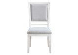 AG-638-901-2 Sunset Trading Dover Dining Side Chair | Padded Upholstered Seat & Back | Set of 2 | White Dove Wood