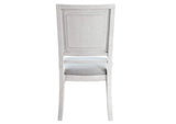 AG-638-901-2 Sunset Trading Dover Dining Side Chair | Padded Upholstered Seat & Back | Set of 2 | White Dove Wood