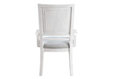 AG-638-906-2 Sunset Trading Dover Dining Chair with Arms | Padded Upholstered Seat & Back Armchair | Set of 2 | White Dove Wood