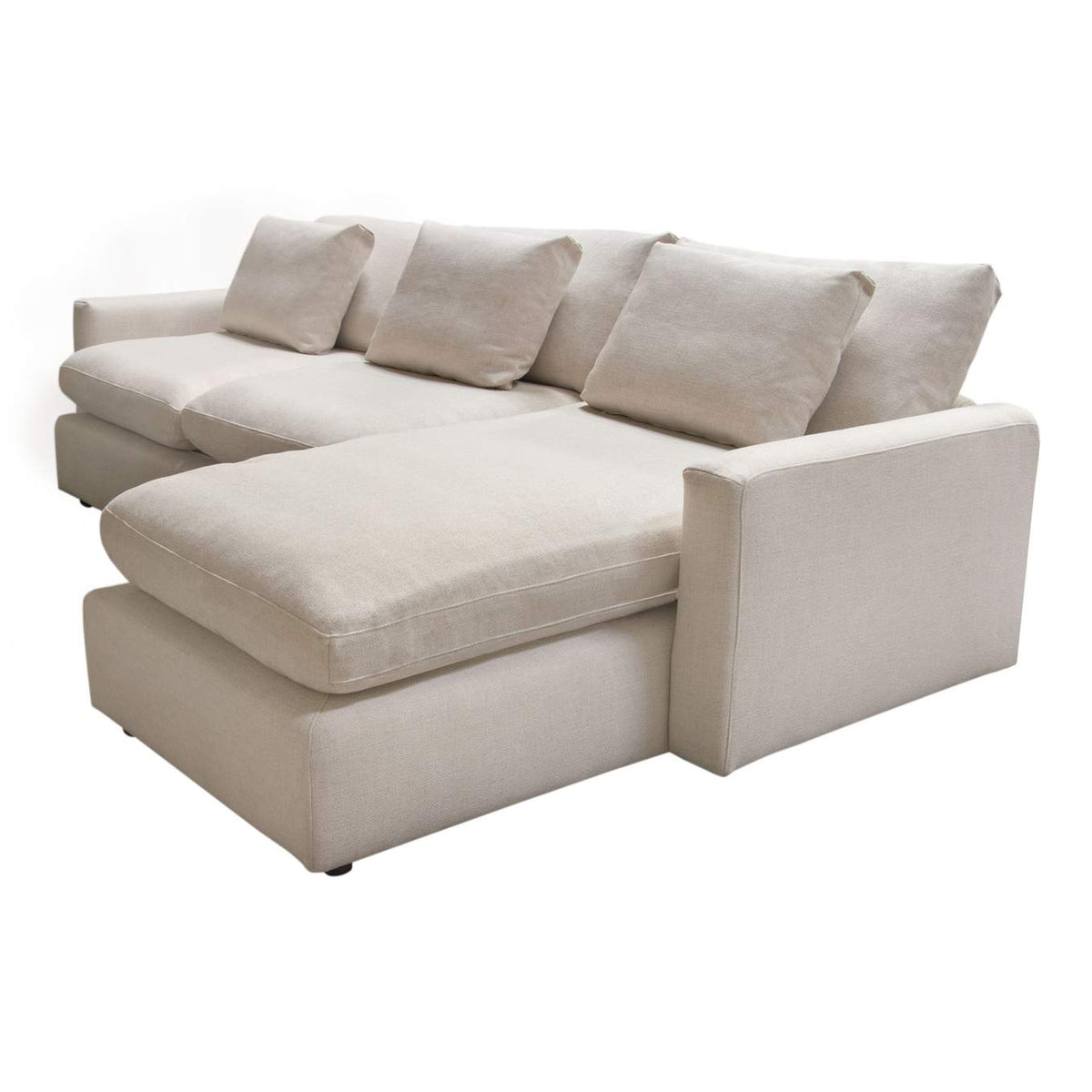 ARCADIACM2PC Arcadia 2pc Reversible Chaise Sectional W/ Feather Down Seating In Cream Fabric