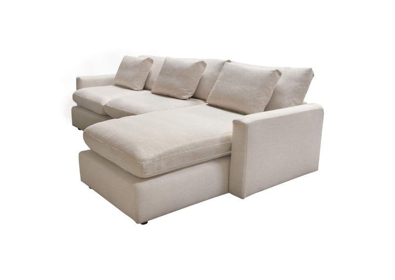 ARCADIACM2PC Arcadia 2pc Reversible Chaise Sectional W/ Feather Down Seating In Cream Fabric