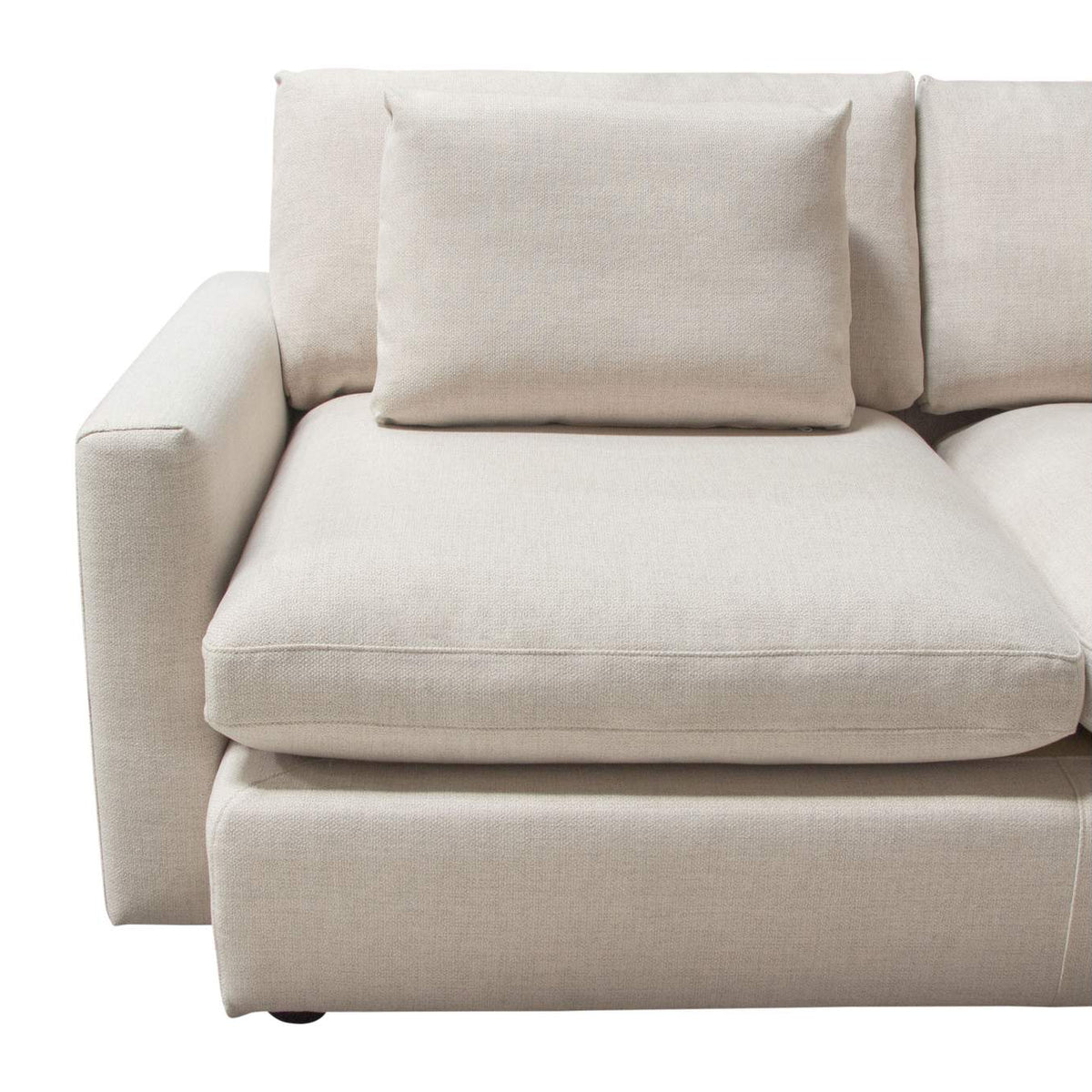 ARCADIACM2PC Arcadia 2pc Reversible Chaise Sectional W/ Feather Down Seating In Cream Fabric