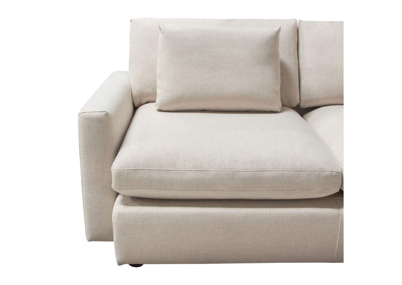 ARCADIACM2PC Arcadia 2pc Reversible Chaise Sectional W/ Feather Down Seating In Cream Fabric