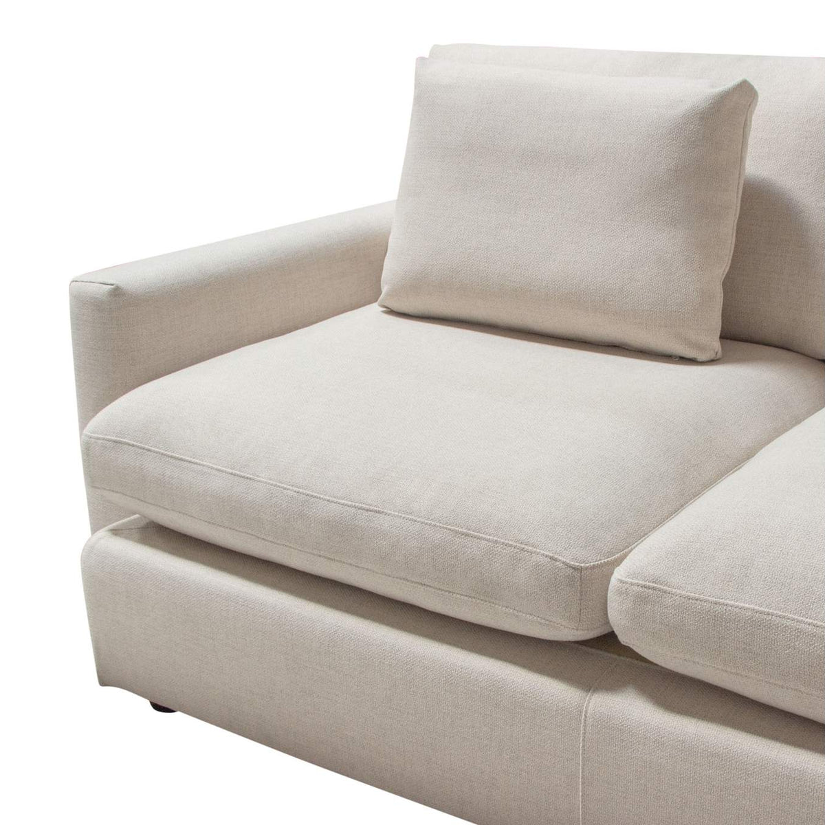 ARCADIACM2PC Arcadia 2pc Reversible Chaise Sectional W/ Feather Down Seating In Cream Fabric