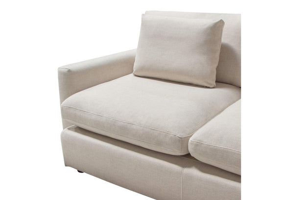 ARCADIACM2PC Arcadia 2pc Reversible Chaise Sectional W/ Feather Down Seating In Cream Fabric