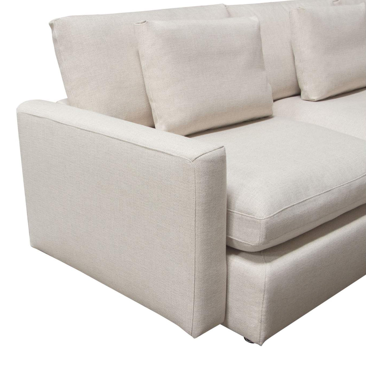 ARCADIACM2PC Arcadia 2pc Reversible Chaise Sectional W/ Feather Down Seating In Cream Fabric