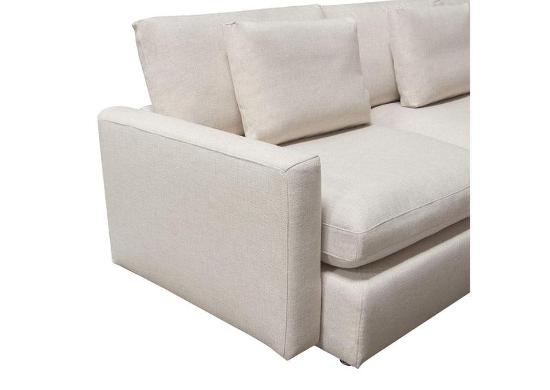 ARCADIACM2PC Arcadia 2pc Reversible Chaise Sectional W/ Feather Down Seating In Cream Fabric