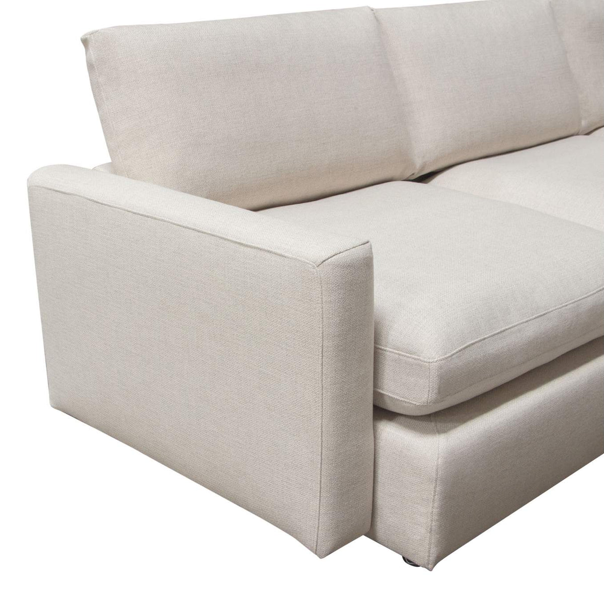 ARCADIACM2PC Arcadia 2pc Reversible Chaise Sectional W/ Feather Down Seating In Cream Fabric