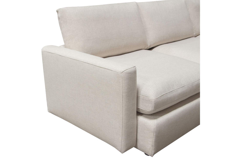 ARCADIACM2PC Arcadia 2pc Reversible Chaise Sectional W/ Feather Down Seating In Cream Fabric