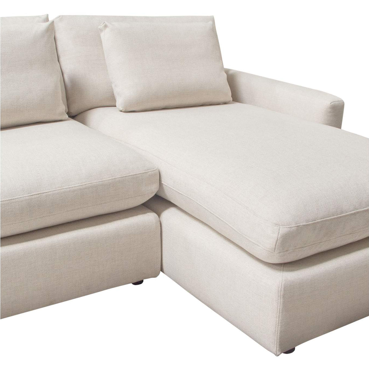 ARCADIACM2PC Arcadia 2pc Reversible Chaise Sectional W/ Feather Down Seating In Cream Fabric