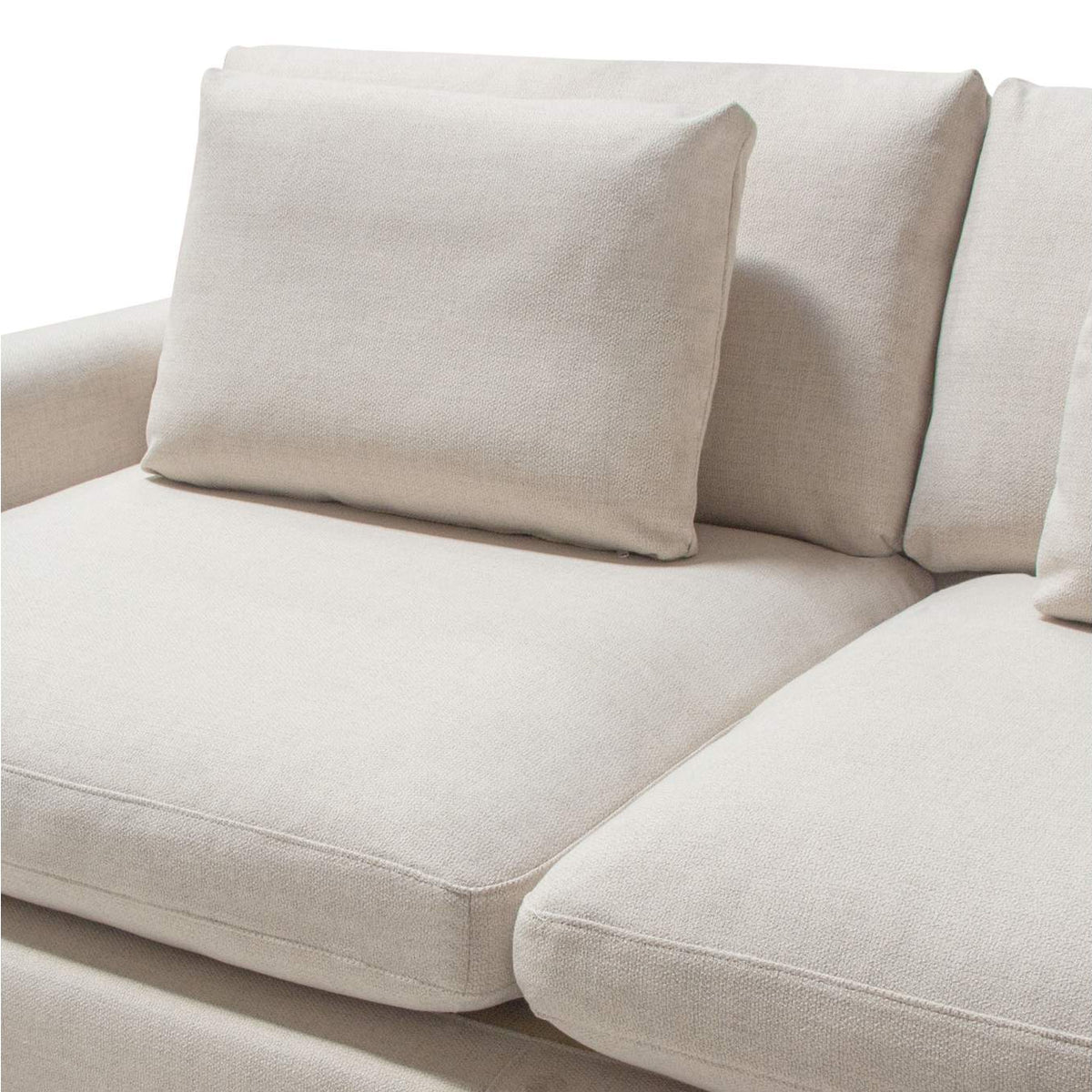 ARCADIACM2PC Arcadia 2pc Reversible Chaise Sectional W/ Feather Down Seating In Cream Fabric