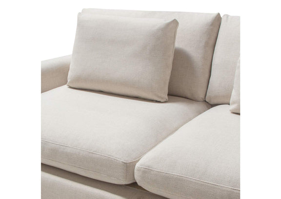 ARCADIACM2PC Arcadia 2pc Reversible Chaise Sectional W/ Feather Down Seating In Cream Fabric
