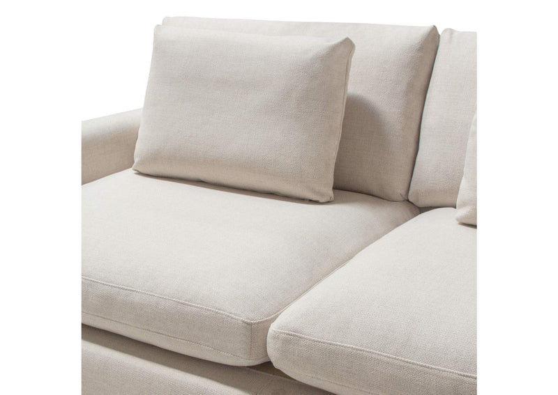 ARCADIACM2PC Arcadia 2pc Reversible Chaise Sectional W/ Feather Down Seating In Cream Fabric