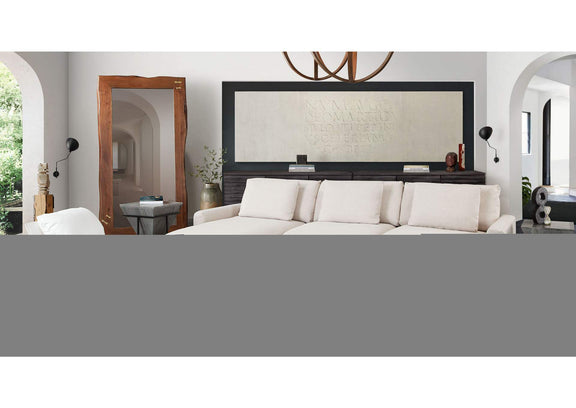 ARCADIACM2PC Arcadia 2pc Reversible Chaise Sectional W/ Feather Down Seating In Cream Fabric