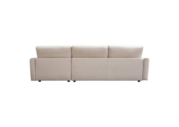 ARCADIACM2PC Arcadia 2pc Reversible Chaise Sectional W/ Feather Down Seating In Cream Fabric