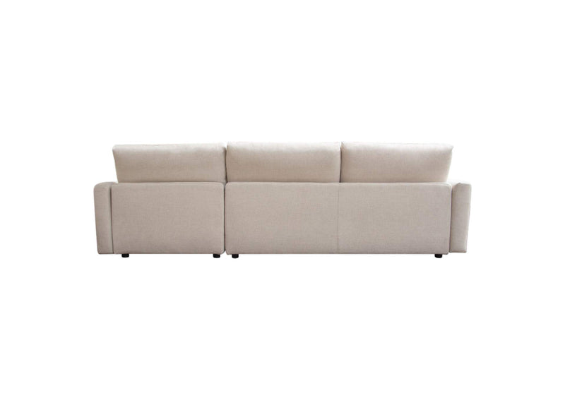 ARCADIACM2PC Arcadia 2pc Reversible Chaise Sectional W/ Feather Down Seating In Cream Fabric
