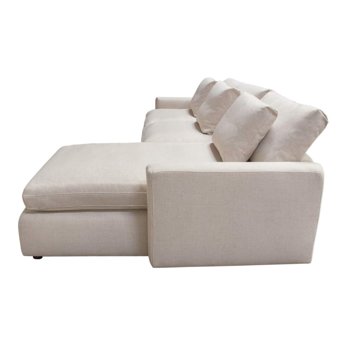 ARCADIACM2PC Arcadia 2pc Reversible Chaise Sectional W/ Feather Down Seating In Cream Fabric