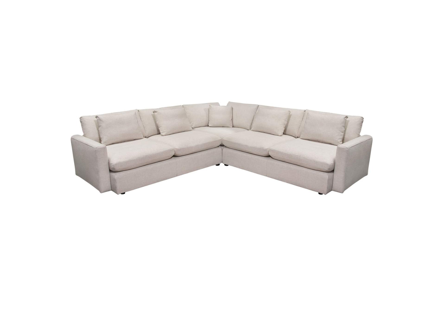 ARCADIACM3PC Arcadia 3pc Corner Sectional W/ Feather Down Seating In Cream Fabric