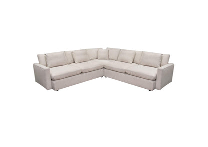 ARCADIACM3PC Arcadia 3pc Corner Sectional W/ Feather Down Seating In Cream Fabric