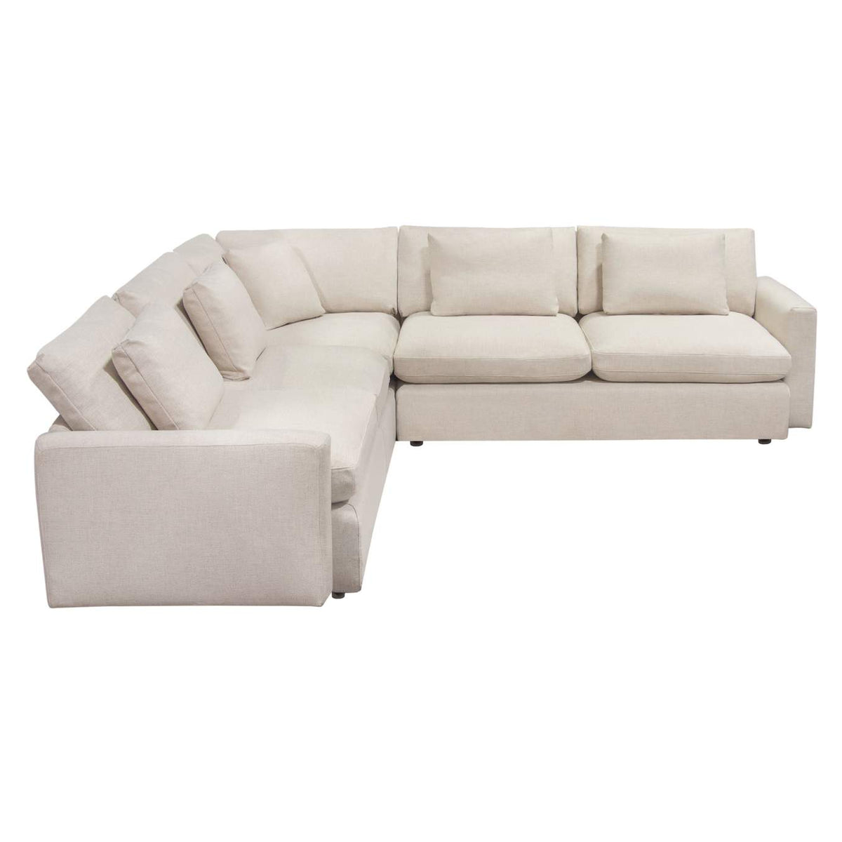 ARCADIACM3PC Arcadia 3pc Corner Sectional W/ Feather Down Seating In Cream Fabric