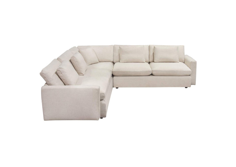 ARCADIACM3PC Arcadia 3pc Corner Sectional W/ Feather Down Seating In Cream Fabric