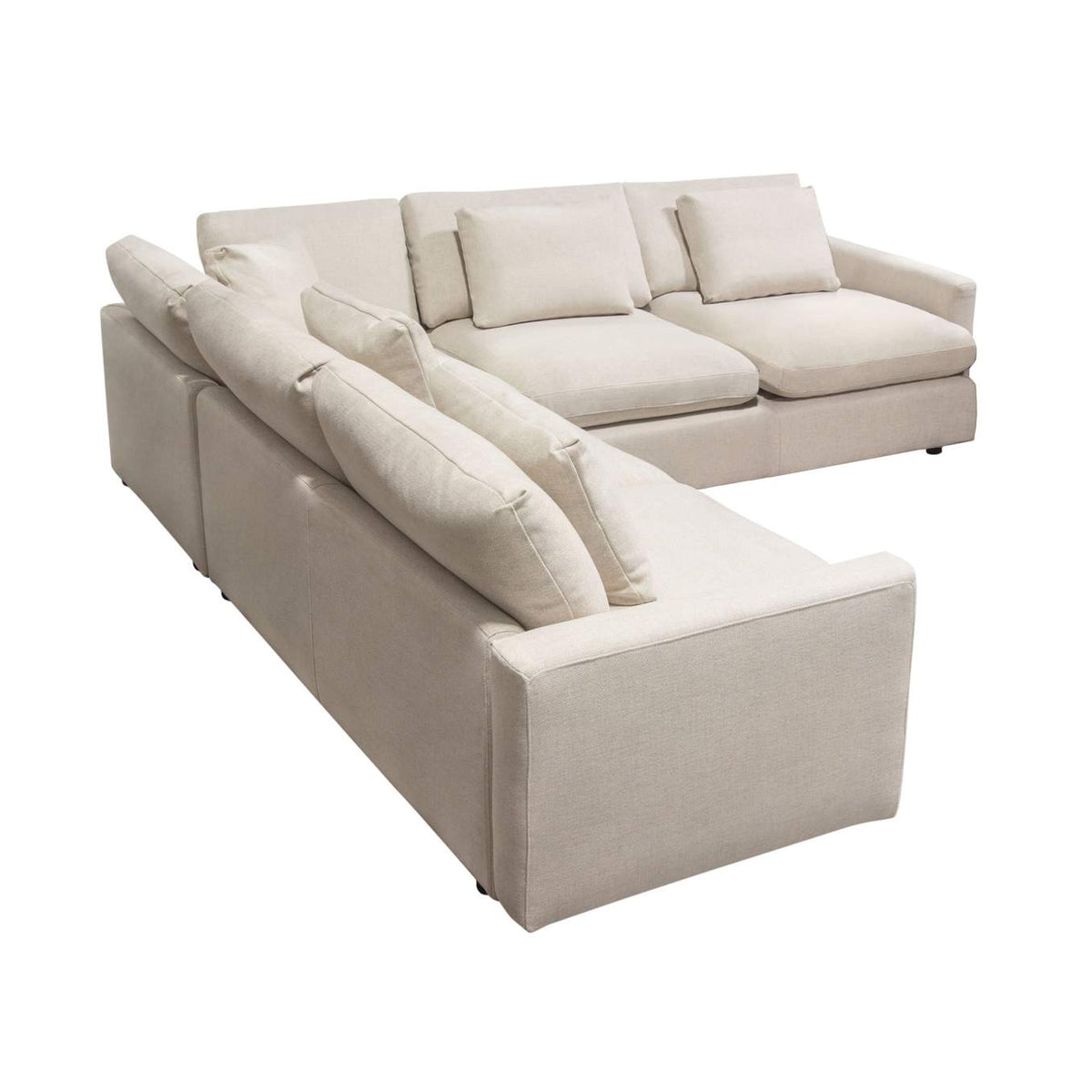 ARCADIACM3PC Arcadia 3pc Corner Sectional W/ Feather Down Seating In Cream Fabric