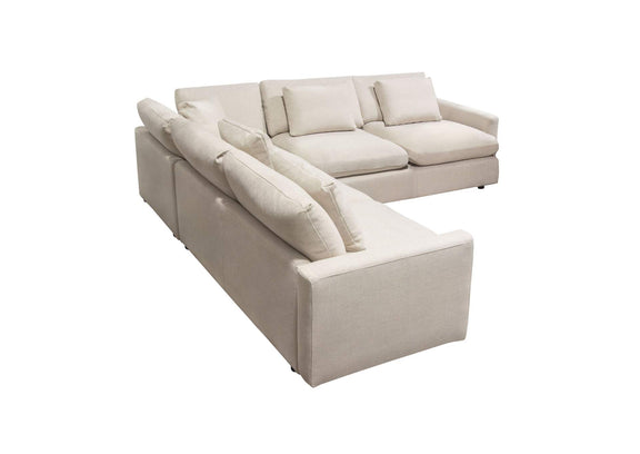 ARCADIACM3PC Arcadia 3pc Corner Sectional W/ Feather Down Seating In Cream Fabric