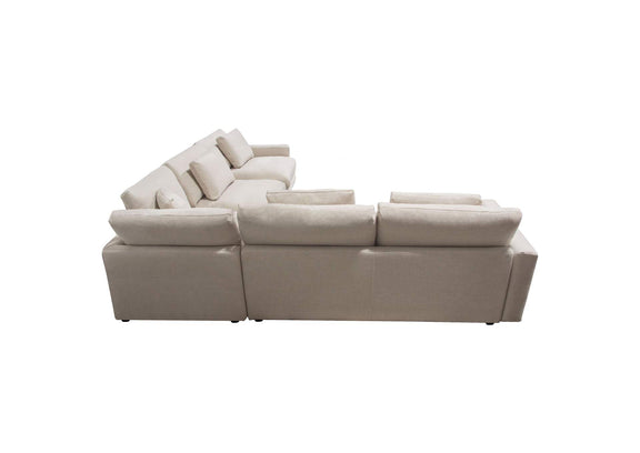 ARCADIACM3PC Arcadia 3pc Corner Sectional W/ Feather Down Seating In Cream Fabric