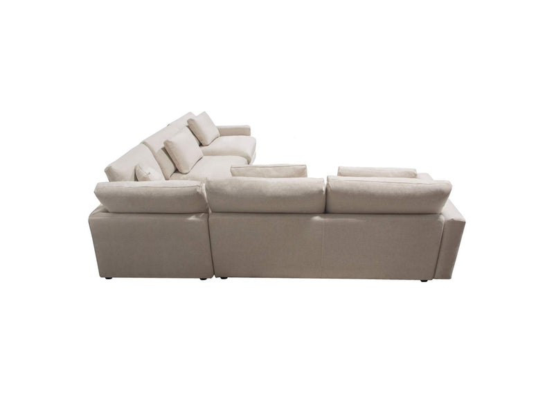 ARCADIACM3PC Arcadia 3pc Corner Sectional W/ Feather Down Seating In Cream Fabric