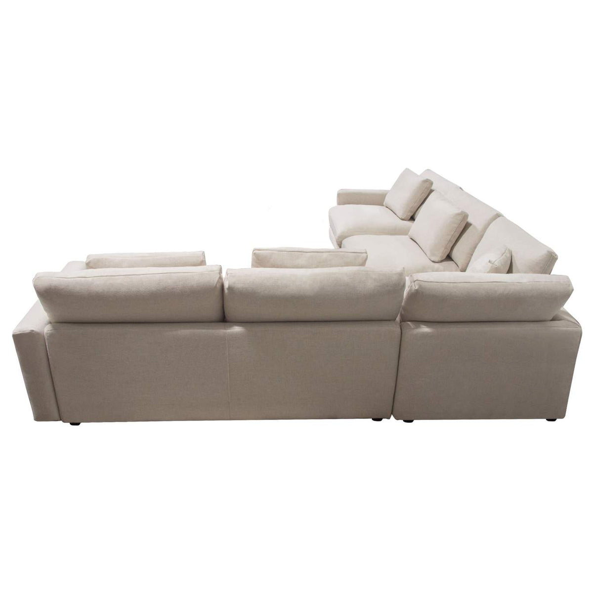 ARCADIACM3PC Arcadia 3pc Corner Sectional W/ Feather Down Seating In Cream Fabric