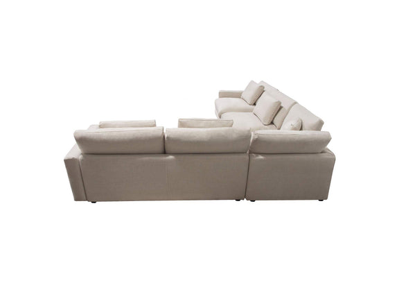 ARCADIACM3PC Arcadia 3pc Corner Sectional W/ Feather Down Seating In Cream Fabric