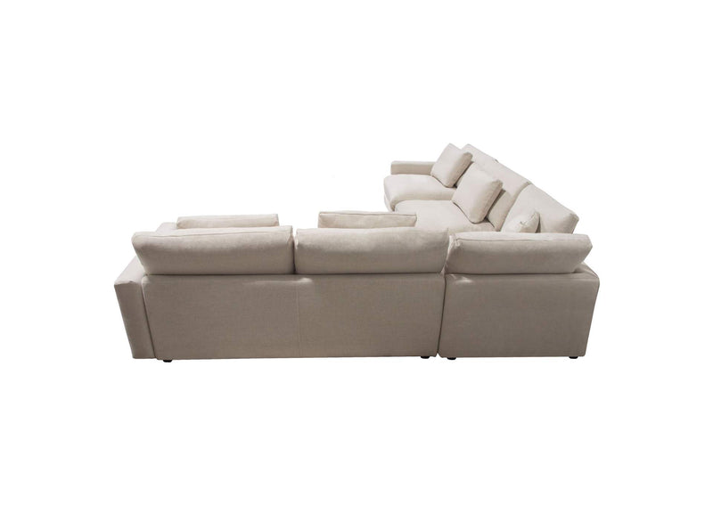 ARCADIACM3PC Arcadia 3pc Corner Sectional W/ Feather Down Seating In Cream Fabric