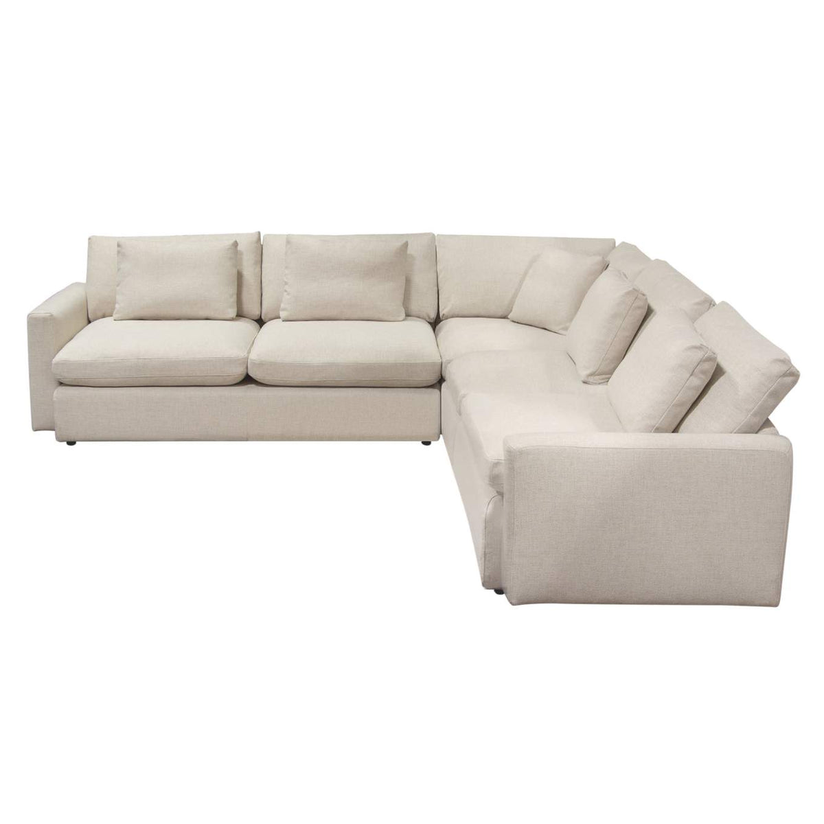 ARCADIACM3PC Arcadia 3pc Corner Sectional W/ Feather Down Seating In Cream Fabric
