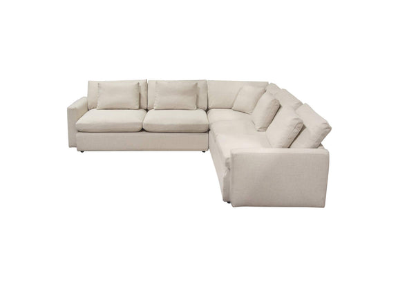 ARCADIACM3PC Arcadia 3pc Corner Sectional W/ Feather Down Seating In Cream Fabric