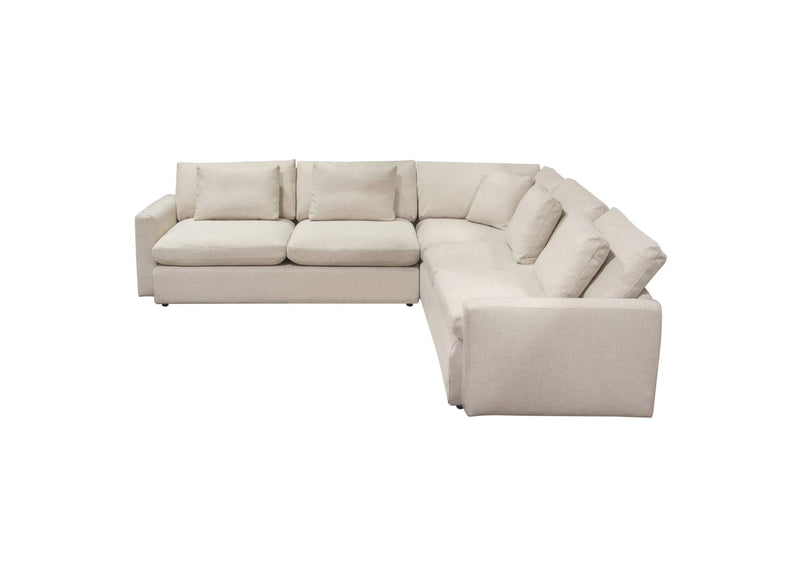 ARCADIACM3PC Arcadia 3pc Corner Sectional W/ Feather Down Seating In Cream Fabric