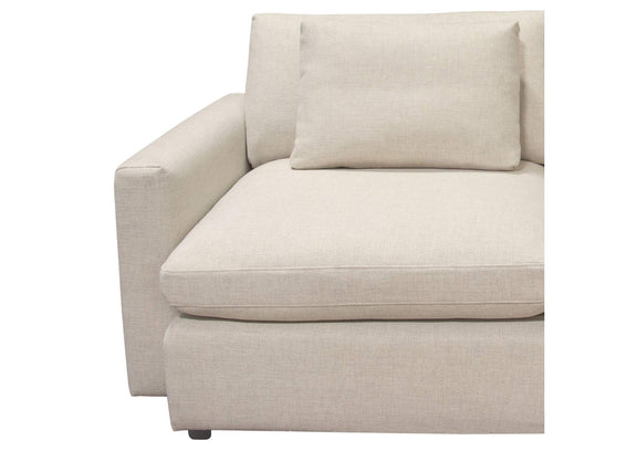 ARCADIACM3PC Arcadia 3pc Corner Sectional W/ Feather Down Seating In Cream Fabric