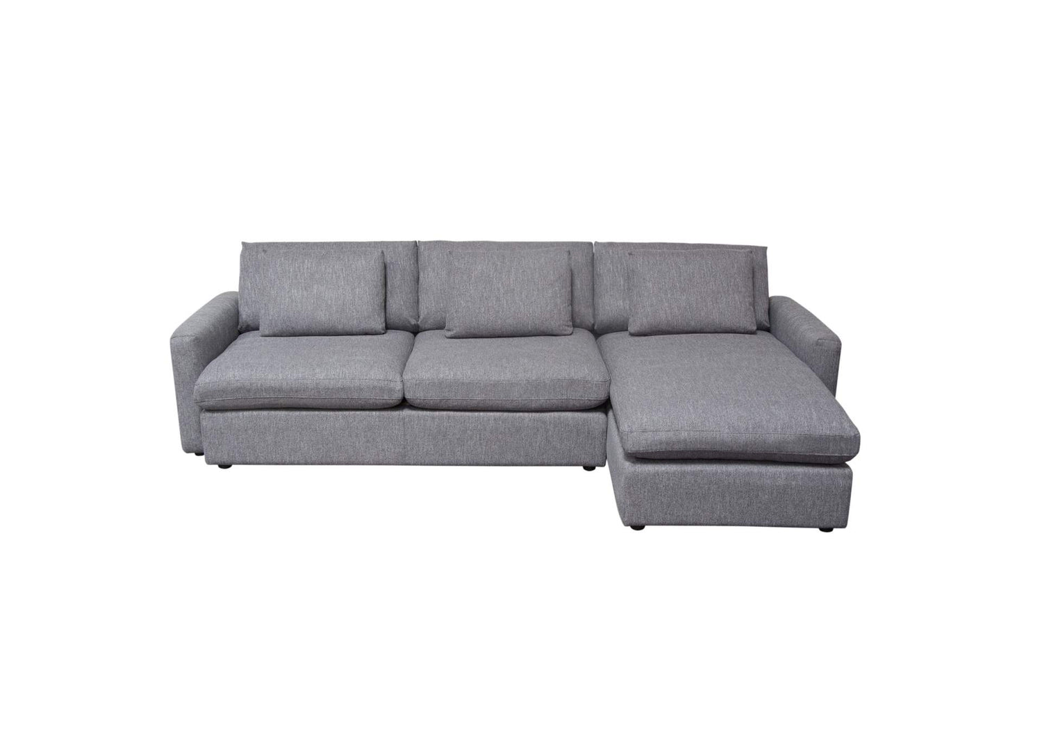 ARCADIAGR2PC Arcadia 2pc Reversible Chaise Sectional W/ Feather Down Seating In Grey Fabric