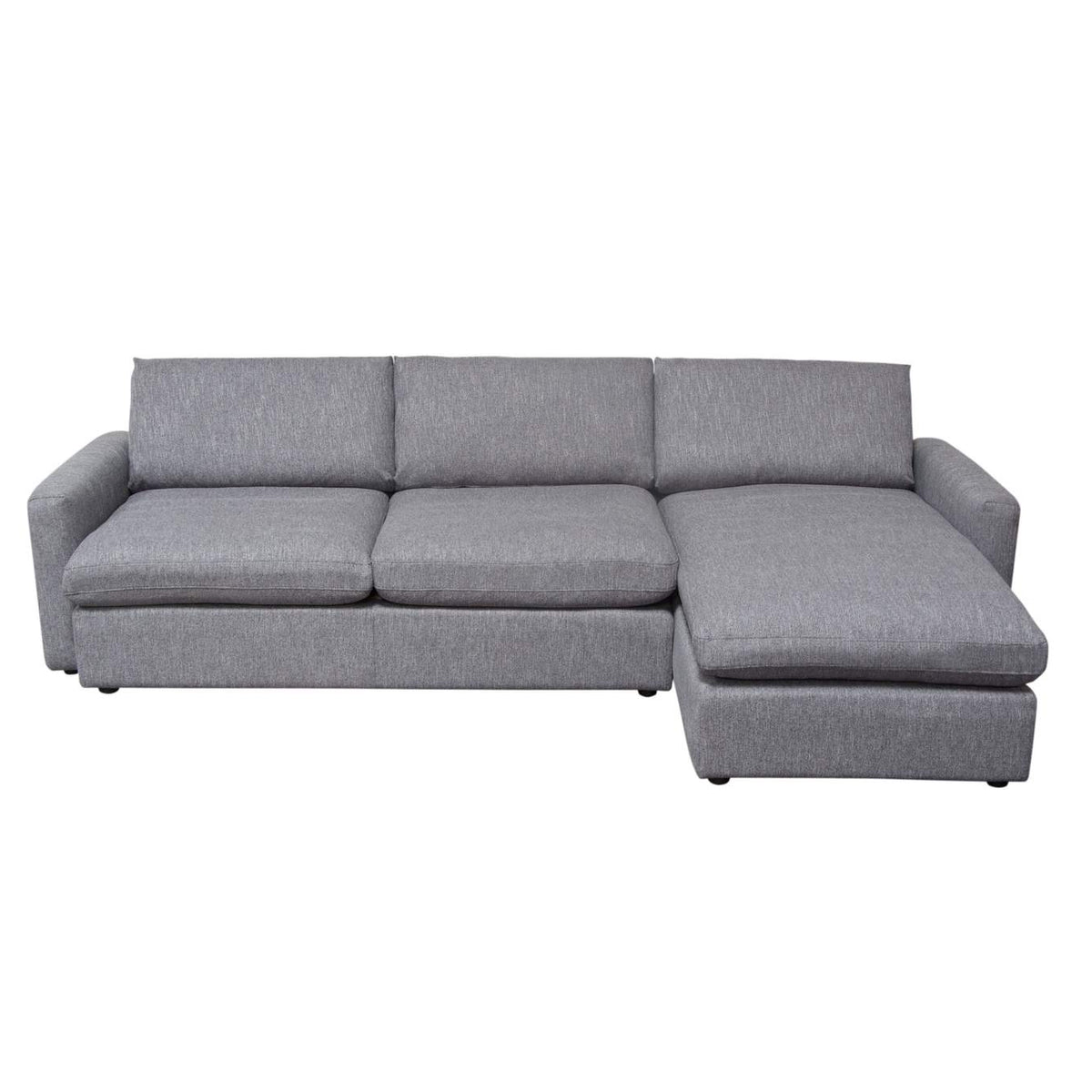 ARCADIAGR2PC Arcadia 2pc Reversible Chaise Sectional W/ Feather Down Seating In Grey Fabric