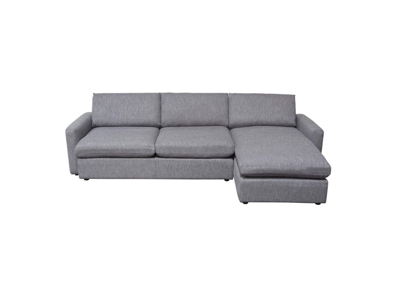 ARCADIAGR2PC Arcadia 2pc Reversible Chaise Sectional W/ Feather Down Seating In Grey Fabric